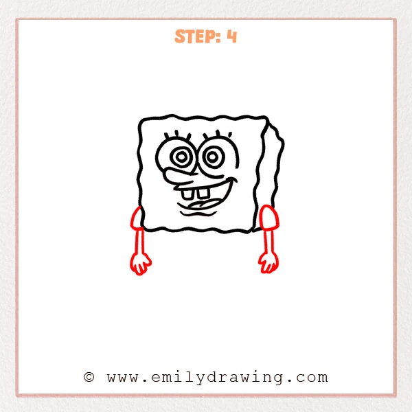 how to draw a spongebob characters - Step 4